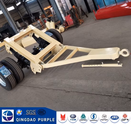 Низкая цена 20-футовый 30-тонный поворотный прицеп с дышлом и бортовой платформой для контейнеровозного типа